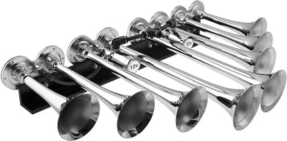 Vixen Horns OCTOPOD Train Horn Kit for Trucks/Car/Semi. Complete Onboard System- 200psi Air Compressor, 3 Gallon Tank, 8 Trumpets. Super Loud dB. Fits Vehicles like Pickup/Jeep/RV 12v VXO8330/8124XC