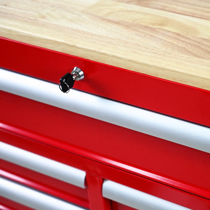 ARTMAN 9 Drawer Rolling Tool Chest with Wheels and Wooden Top, Heavy Duty Industrial Service Cart Storage Organizer with Locking System,45.28*18.11*39.37inches,1 Pack