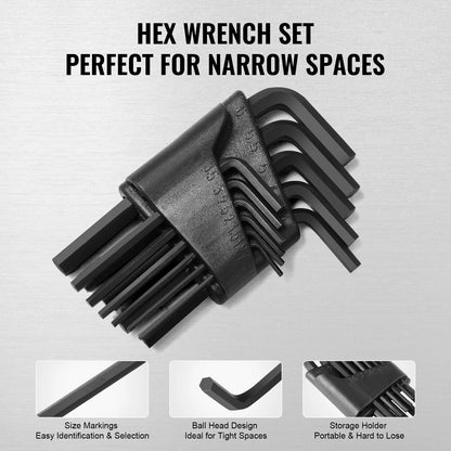 VEVOR 121-Piece Mechanics Tool Set, 1/4" 3/8" 1/2" Drive Sockets, SAE and Metric Mechanic Tool Kit with Bits, Wrenches, Ratchet Handle, Accessories, and Plastic Storage Case, for Automotive Repair