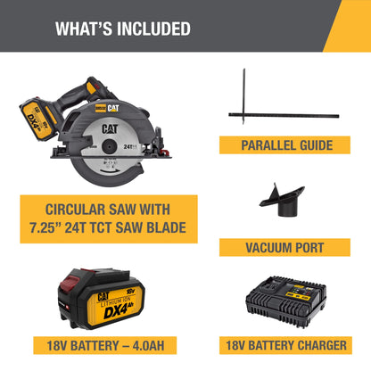 Caterpillar Cat DX532 18V 1 FOR ALL 7-1/4? Cordless Circular Saw with Brushless Motor
