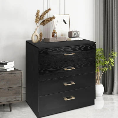 SESSLIFE Dresser for Bedroom, Wood 4 Drawer Dresser Storage Drawer, White Living Room Hallway Closets Drawer Chest, TE3079