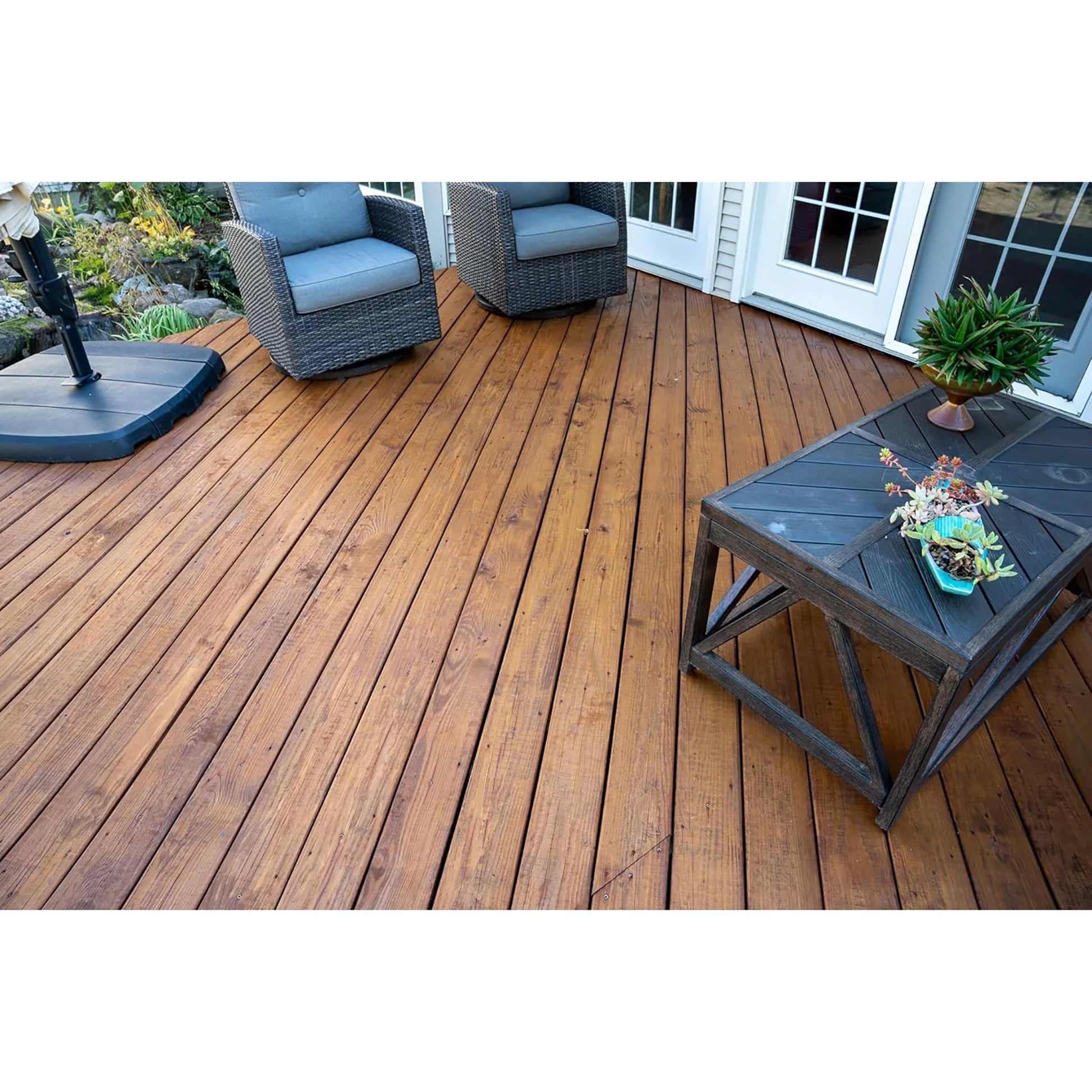 DEFY Extreme Wood Stain and Sealer in One - 5 Gallon Semi-Transparent Waterproof Coating for All Wood Types - Light Walnut