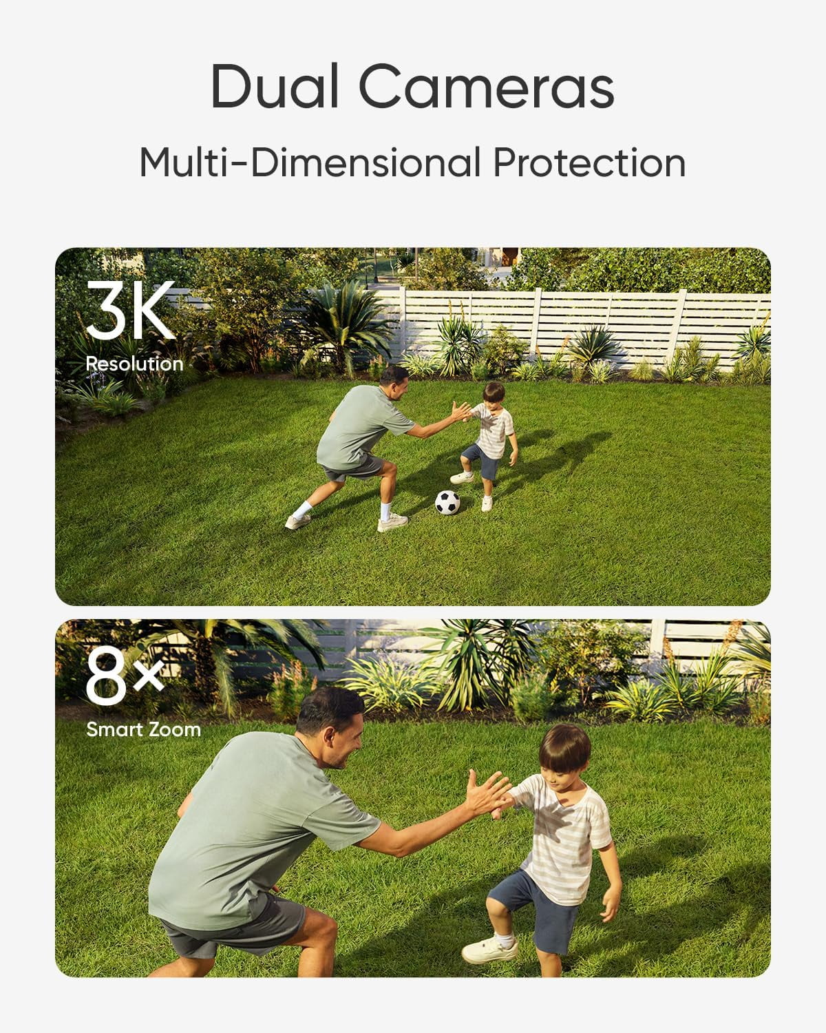 eufy Security Floodlight Camera E340, Wired Camera, 3K+2K Dual Camera, 360? Pan and Tilt, No Monthly Fee