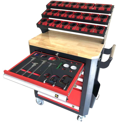KAKA INDUSTRIAL HQC-550A (BT50) Tool Holder CNC Tool Cart, 5 Drawer Tool Chest 77 Capacity 4 Ball-Bearing Glided Drawers, Drawer Mobile Work Station