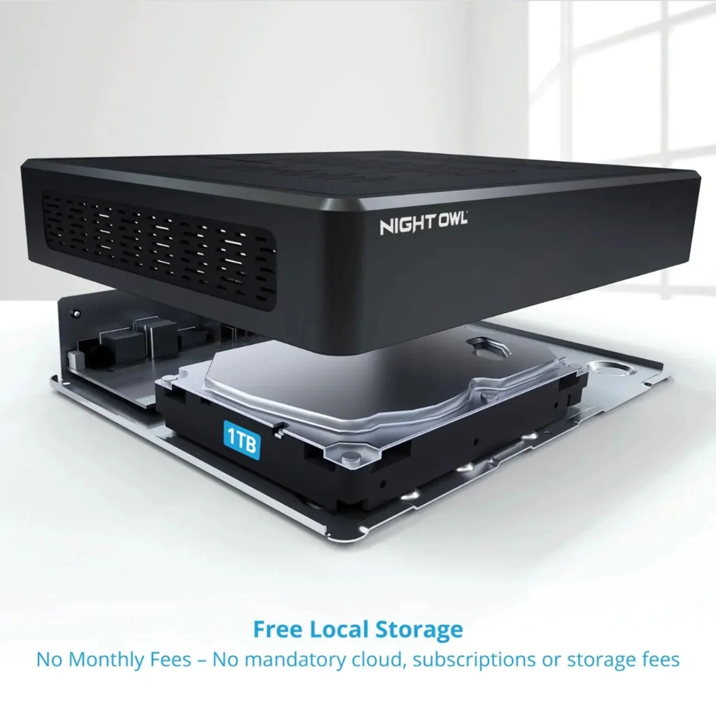 Night Owl 10 Channel 4K Bluetooth Wi-Fi NVR with 1TB Hard Drive and 4 Wi-Fi IP 4K Spotlight Cameras with 2-Way Audio and Audio Alerts and Sirens