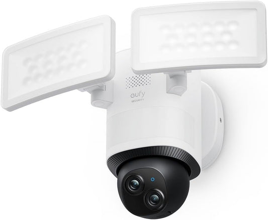 eufy Security Floodlight Camera E340, Wired Camera, 3K+2K Dual Camera, 360? Pan and Tilt, No Monthly Fee