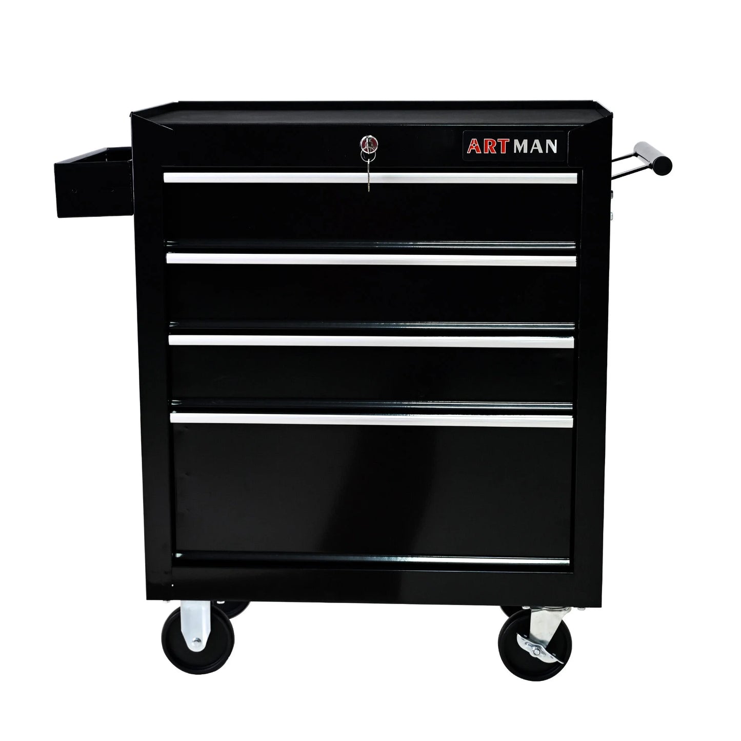 Tool Cabinets Rolling Tool Chest, 4 Drawer Tool Box with Wheels, Heavy Duty Industrial Service Cart Storage Organizer with Locking System, Rolling Tool Box Organizer Tool Case for Garage, Repair Shop