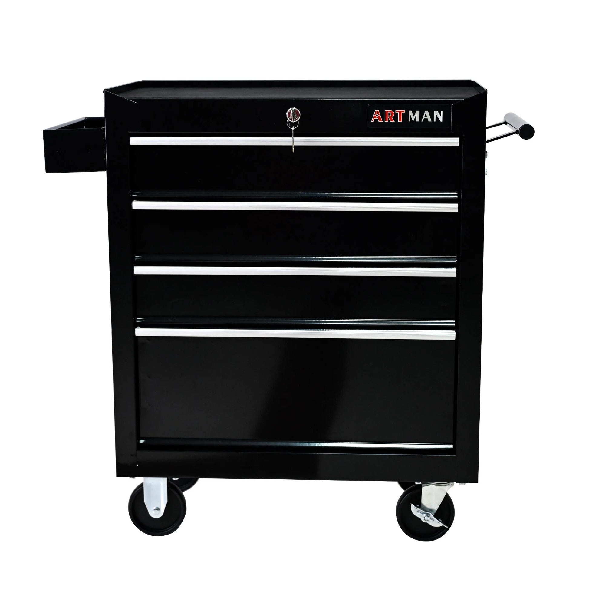 Tool Cabinets Rolling Tool Chest, 4 Drawer Tool Box with Wheels, Heavy Duty Industrial Service Cart Storage Organizer with Locking System, Rolling Tool Box Organizer Tool Case for Garage, Repair Shop