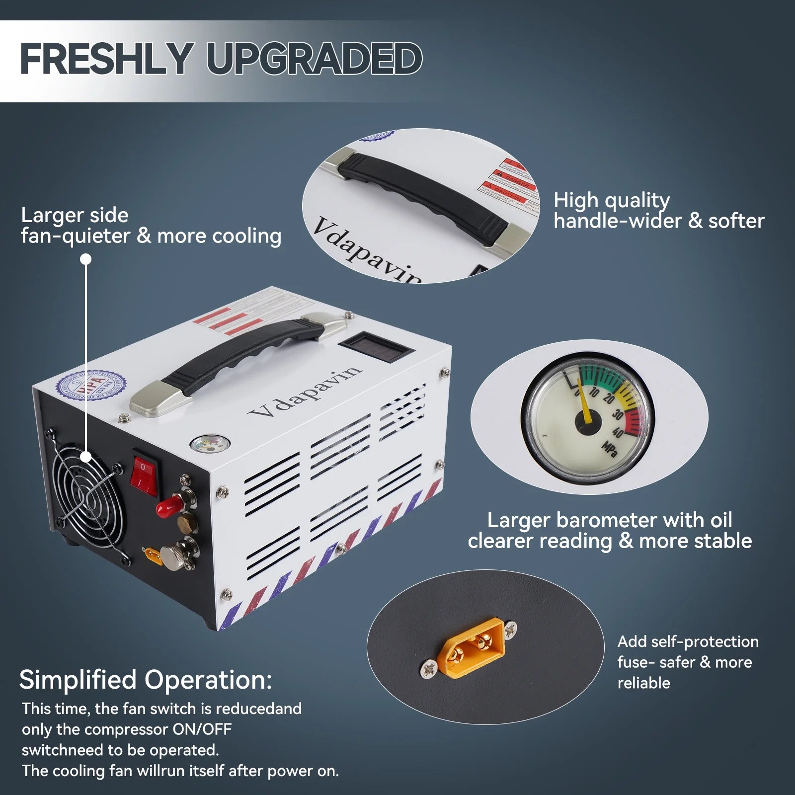 Pcp Air Compressor, 4500Psi 30Mpa - Portable and Powerful 12V DC/110V AC Pump