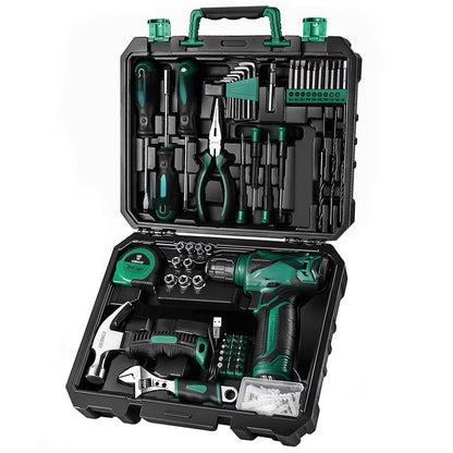126-Piece Pink Household Tool Set with 8V Cordless Drill, Rechargeable Battery, All-in-One Compact Tools kit, Perfect , Ideal for Home Repairs & DIY Projects