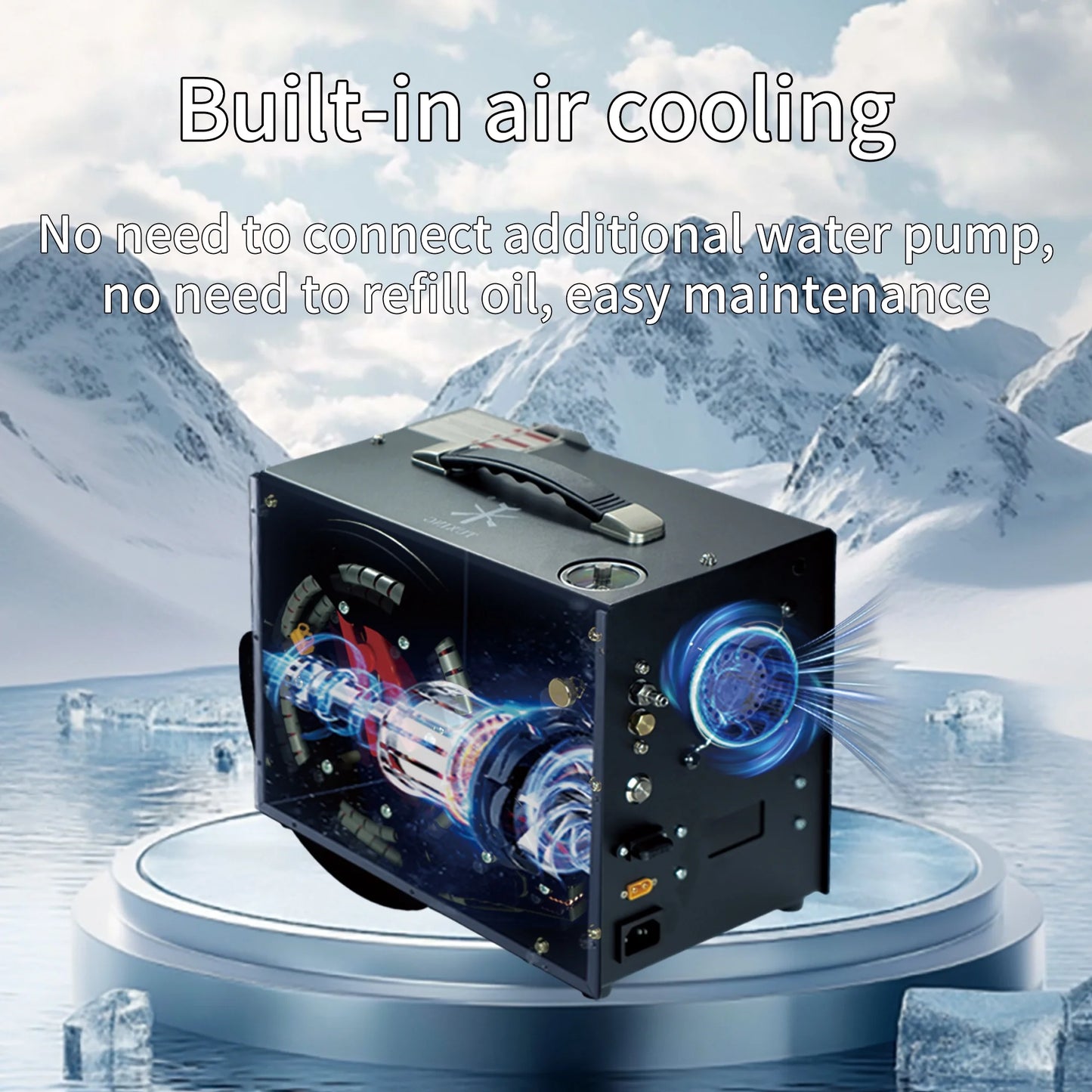 TUDIVING PCP Air Compressor, Built in Converter, 4500psi/300bar Pcp Compressor Auto stop