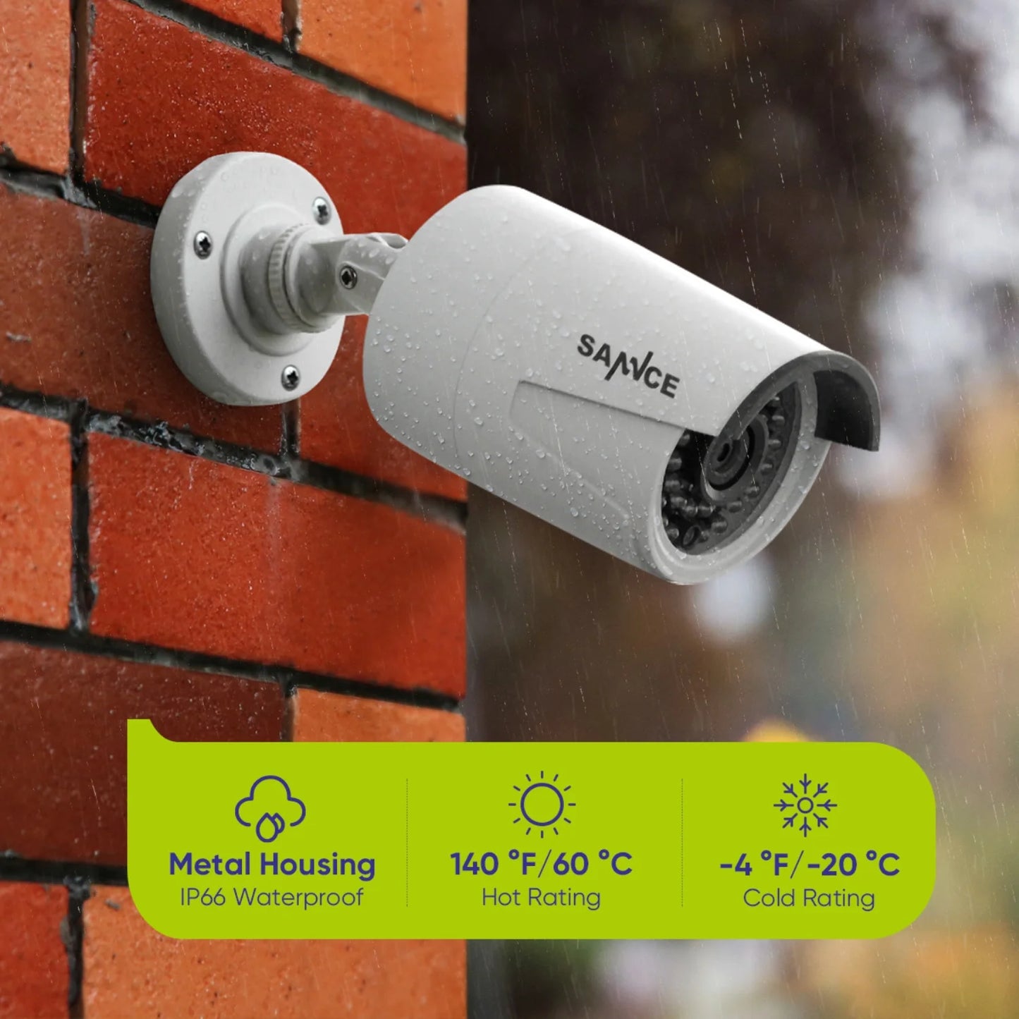 SANNCE H.265+ POE Security Camera System, 8CH 4K POE NVR and 4X 3MP Outdoor Metal IP Bullet Cam, Motion Alert, Humanoid, Infrared, Audio Input, NO HDD, 100ft Night Vision, Surveillance System Kit