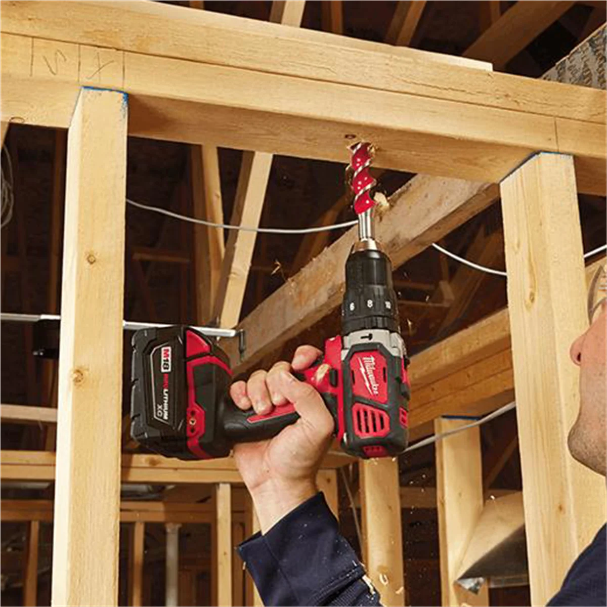 Milwaukee M18 1/2" Hammer Drill, 500 in-lbs, 18V, 0-1800 RPM, 2 Speeds