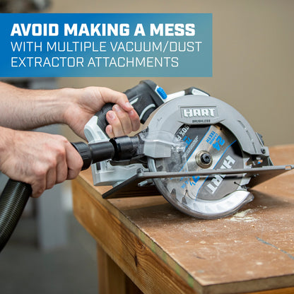 HART 20-Volt 7-1/4-inch Brushless Circular Saw (Battery Not Included)