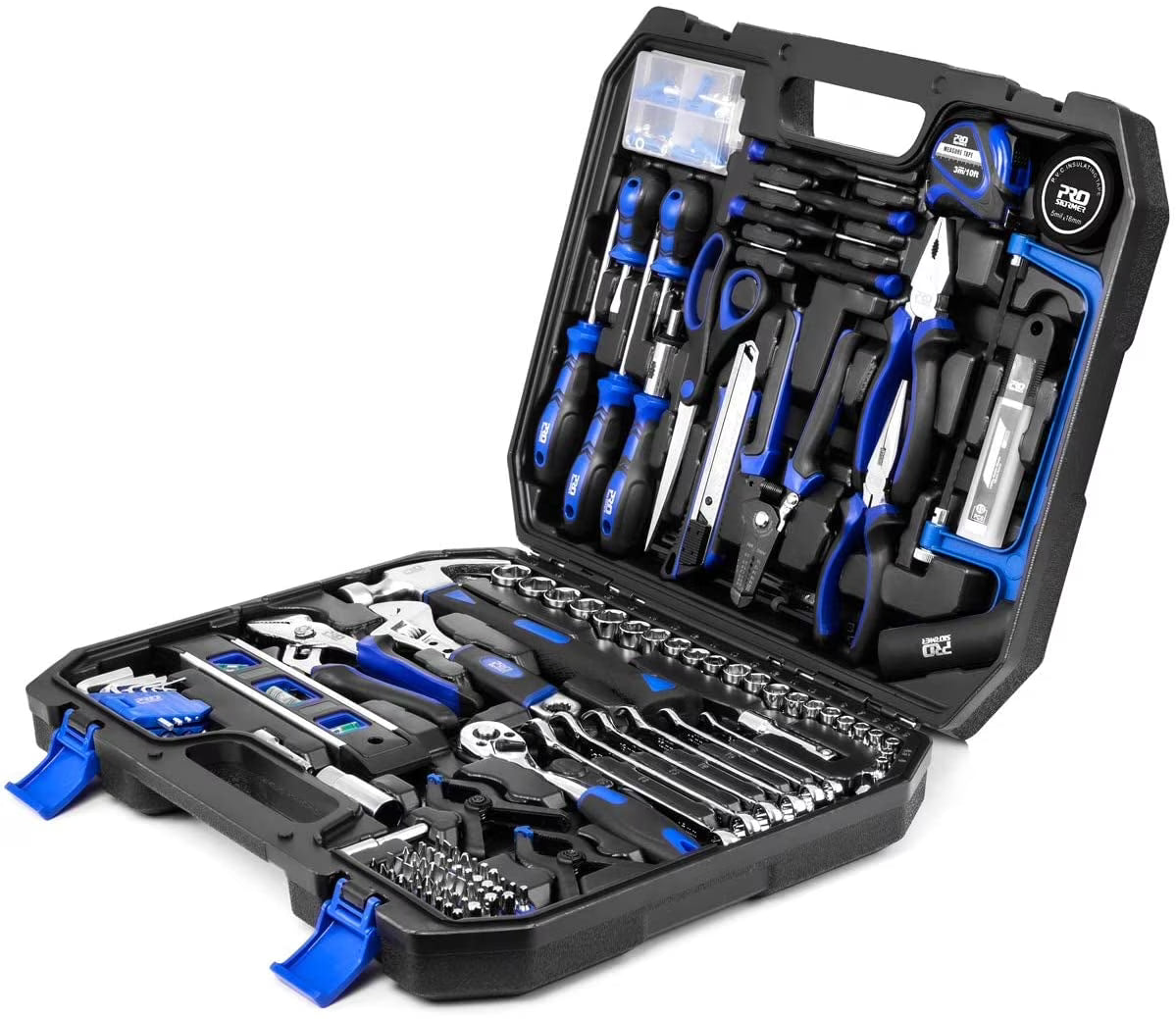249-Piece Household Tool Kit, PROSTORMER General Home/Auto Repair Tool Set with Hammer, Pliers, Screwdriver Set, Wrench Socket Kit and Toolbox Storage Case - Perfect for Homeowner, Diyer, Handyman