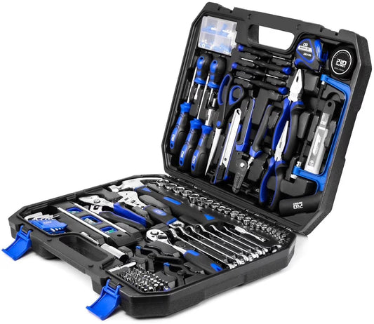 249-Piece Household Tool Kit, PROSTORMER General Home/Auto Repair Tool Set with Hammer, Pliers, Screwdriver Set, Wrench Socket Kit and Toolbox Storage Case - Perfect for Homeowner, Diyer, Handyman