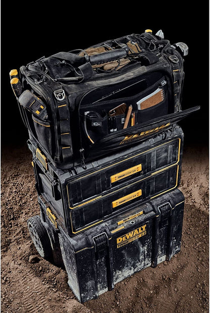 DEWALT Tool Bag 50 Pockets Waterproof Base Vertical Storage, Black