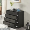 Hommpa 5 Drawers White Grey Dresser For Bedroom, 39.4" Tall Wood Chest of Drawers High Gloss Storage Cabinet with Metal Handles Modern Large Capacity Organizer