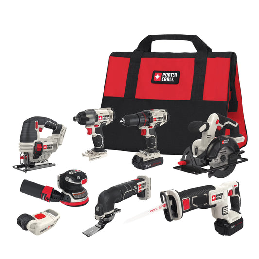 20V MAX Lithium-Ion Cordless 8-Tool Combo Kit with 2 Batteries (1.3 Ah/3 Ah)