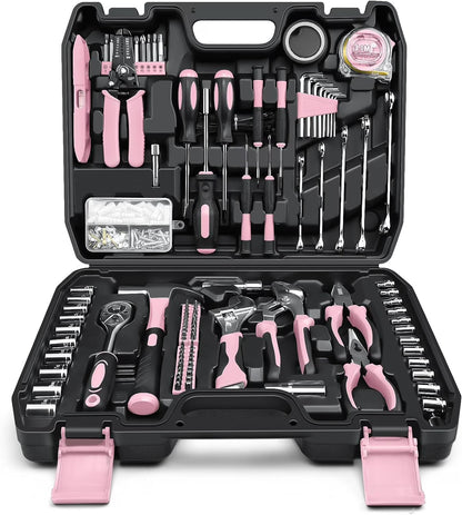 Home Tool Kit 281-PCs - General Basic Home Auto Repair Tool Kits - Complete Portable Hand Tool Sets for Women - Tool Box Set with Socket Wrench Set & Screwdriver Sets & Hex Key & Pliers