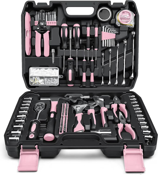 Home Tool Kit 281-PCs - General Basic Home Auto Repair Tool Kits - Complete Portable Hand Tool Sets for Women - Tool Box Set with Socket Wrench Set & Screwdriver Sets & Hex Key & Pliers