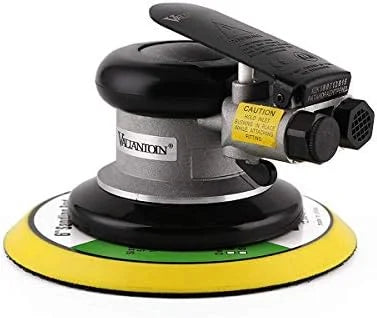 6" Professional Air Random Orbital Palm Sander with 1pc 6" Backup Plate, Heavy Duty Dual Action Pneumatic Sander Silver