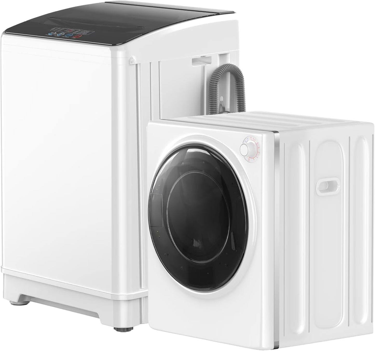 TABU Washer and Dryer Set, 17.6LBS Full Automatic Washing Machine & 8.8LBS Portable Dryer (Gray& White)