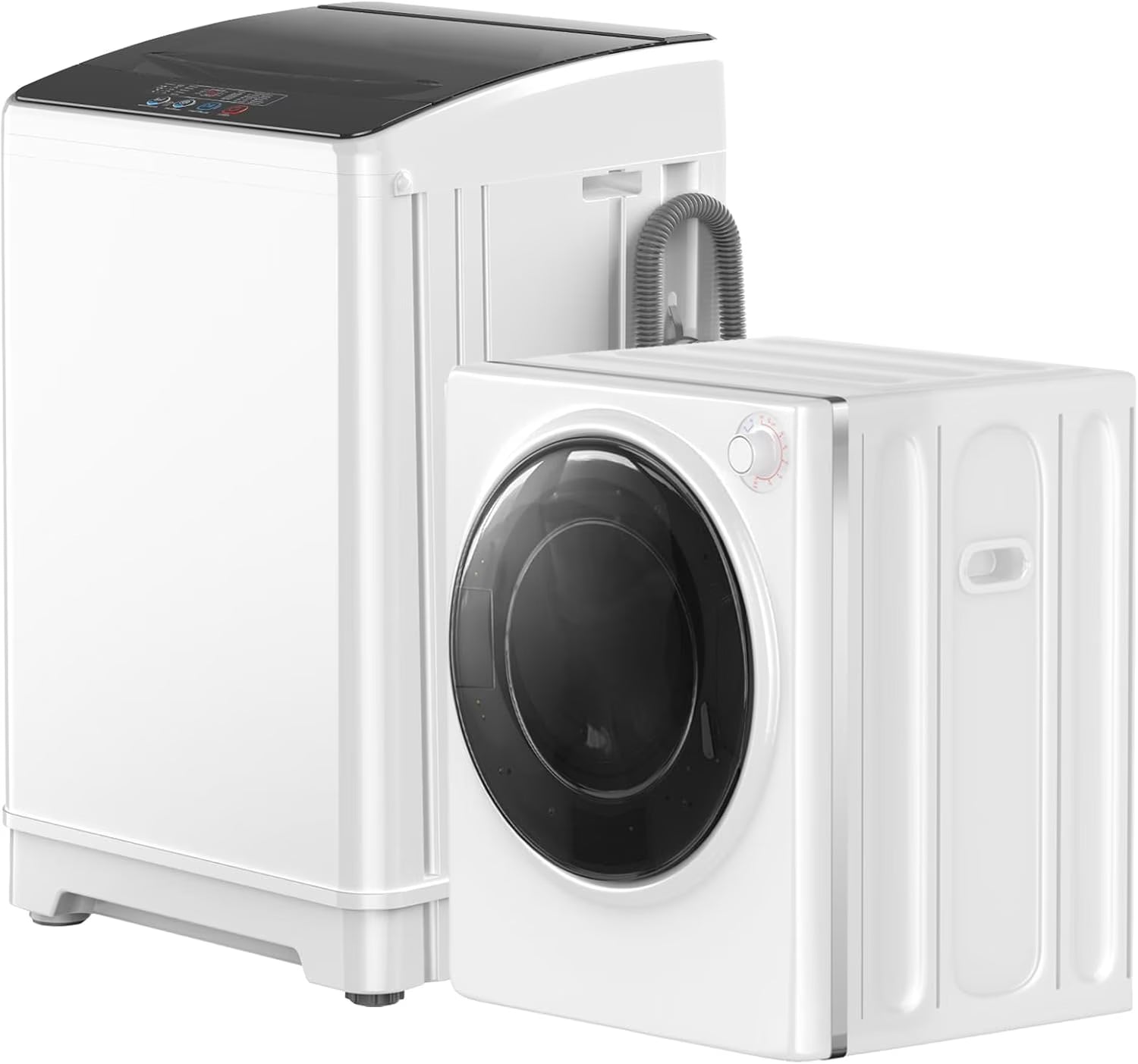TABU Washer and Dryer Set, 17.6LBS Full Automatic Washing Machine & 8.8LBS Portable Dryer (Gray& White)