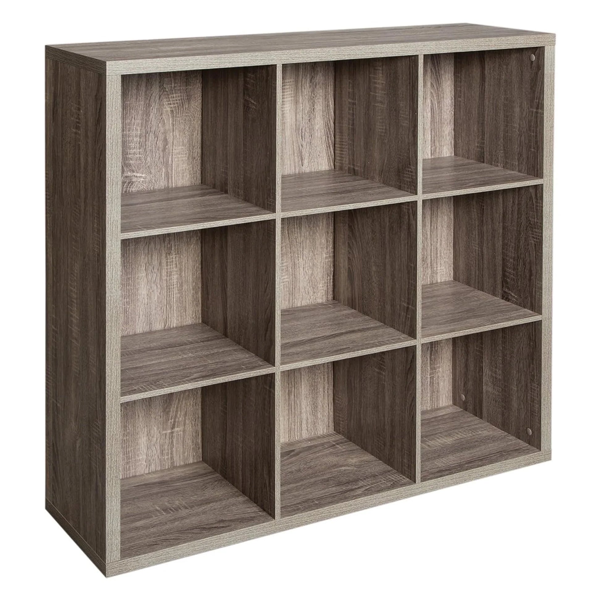 ClosetMaid 9 Cube Storage Shelf Bookshelf Organizer with Back Panel, Gray