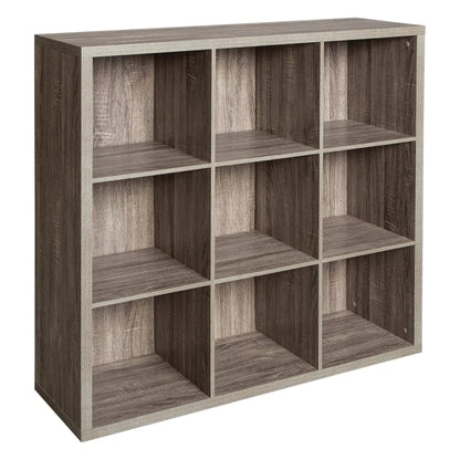 ClosetMaid 9 Cube Storage Shelf Bookshelf Organizer with Back Panel, Gray