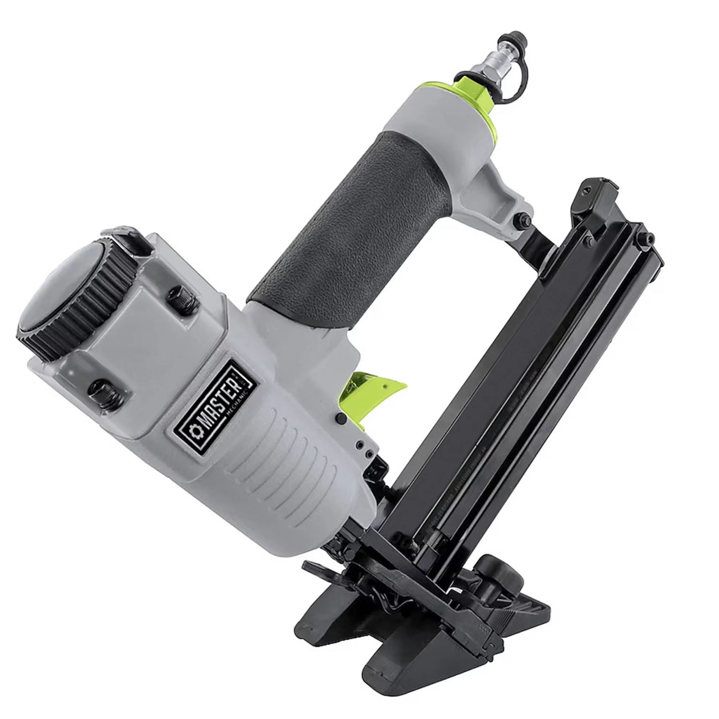 Master Mechanic 4-in-1 Mini Pneumatic Flooring Nailer/Stapler, Gray
