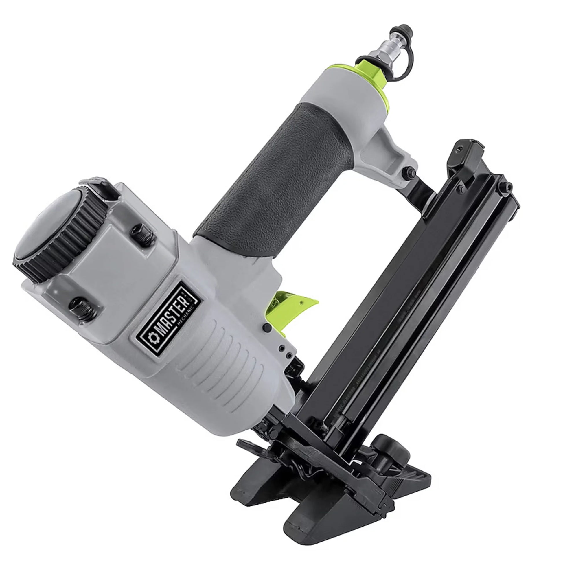 Master Mechanic 4-in-1 Mini Pneumatic Flooring Nailer/Stapler, Gray