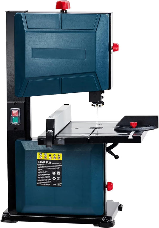 Towallmark 8-Inch Bandsaw, 1800FPM Benchtop Bandsaw with Removable Safty Key, 0-45 Tilting Range, 3-Amp Saw For Cutting Wood with Fence and Miter Gauge, Band Saws for Woodwork