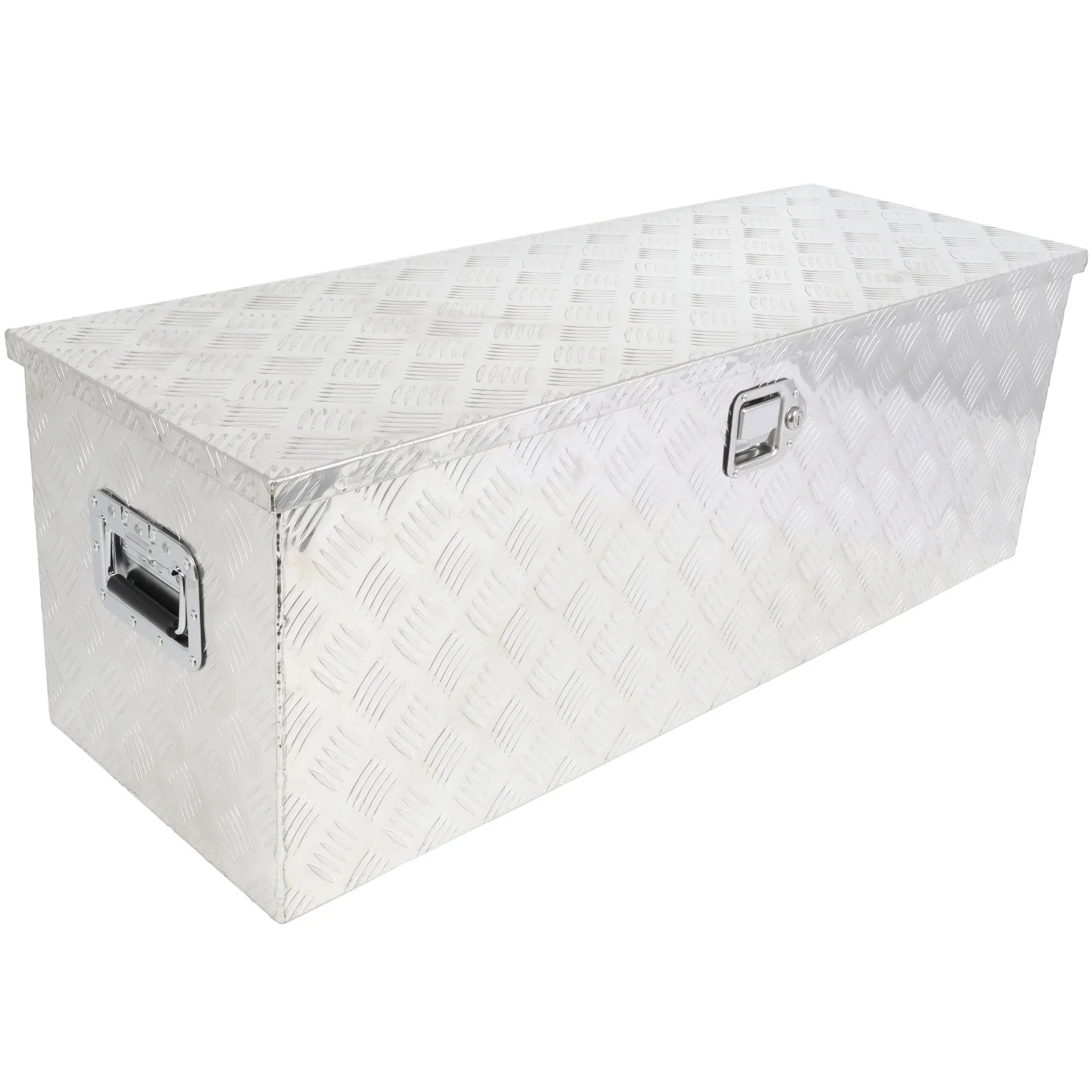 CCIYU 44 Inch Aluminum Truck Bed Toolboxes, Heavy Duty Truck Tool Box with Lock Keys, Storage Tool Box Chest Box Organizer for Pickup, RV, Truck Bed, Trailer, 44"x15"x15", Silver