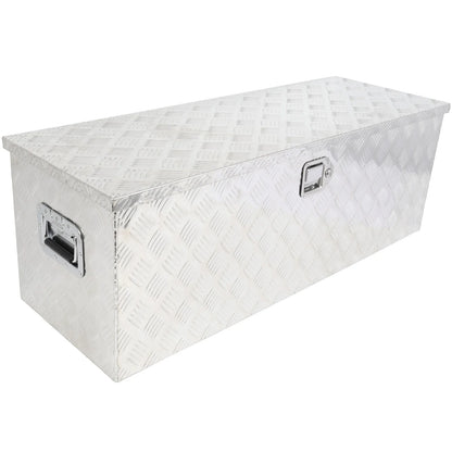 CCIYU 44 Inch Aluminum Truck Bed Toolboxes, Heavy Duty Truck Tool Box with Lock Keys, Storage Tool Box Chest Box Organizer for Pickup, RV, Truck Bed, Trailer, 44"x15"x15", Silver