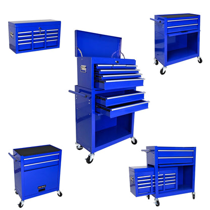 TROPOW Rolling Tool Chest, 8 Drawers Rolling Tool Chest with Wheels, Portable Rolling Tool Box on Wheels, High Capacity Tool Chest Organizer for Garage, Workshop, Home Crafts Use,Red