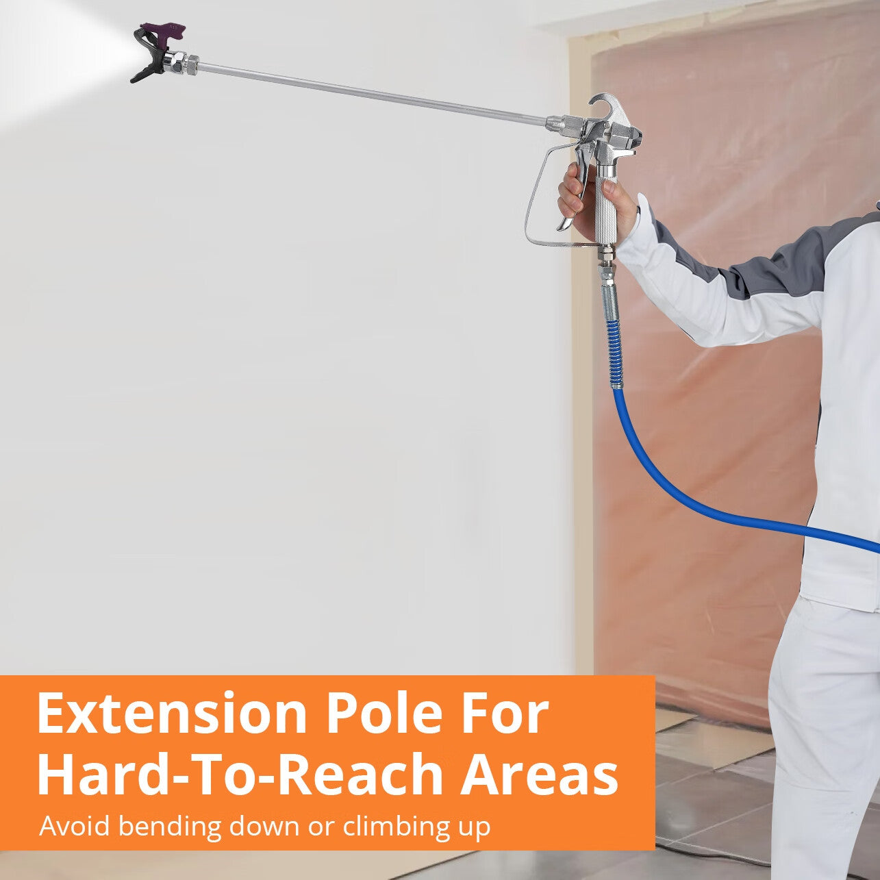 Indoor Outdoor Airless Paint Sprayer with Extension Rod, Nozzle and Spray-Gun