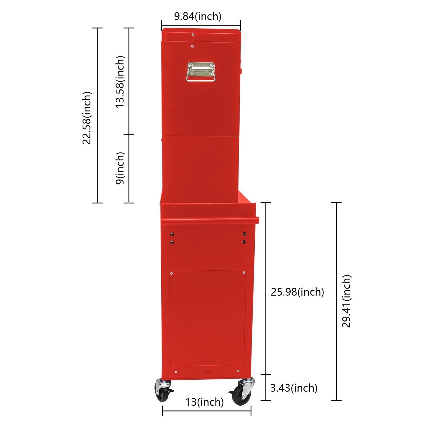6 Drawer Rolling Tool Cabinet with 4 Wheels, Removable Metal Tool Chest Organizer with Secure Locking System