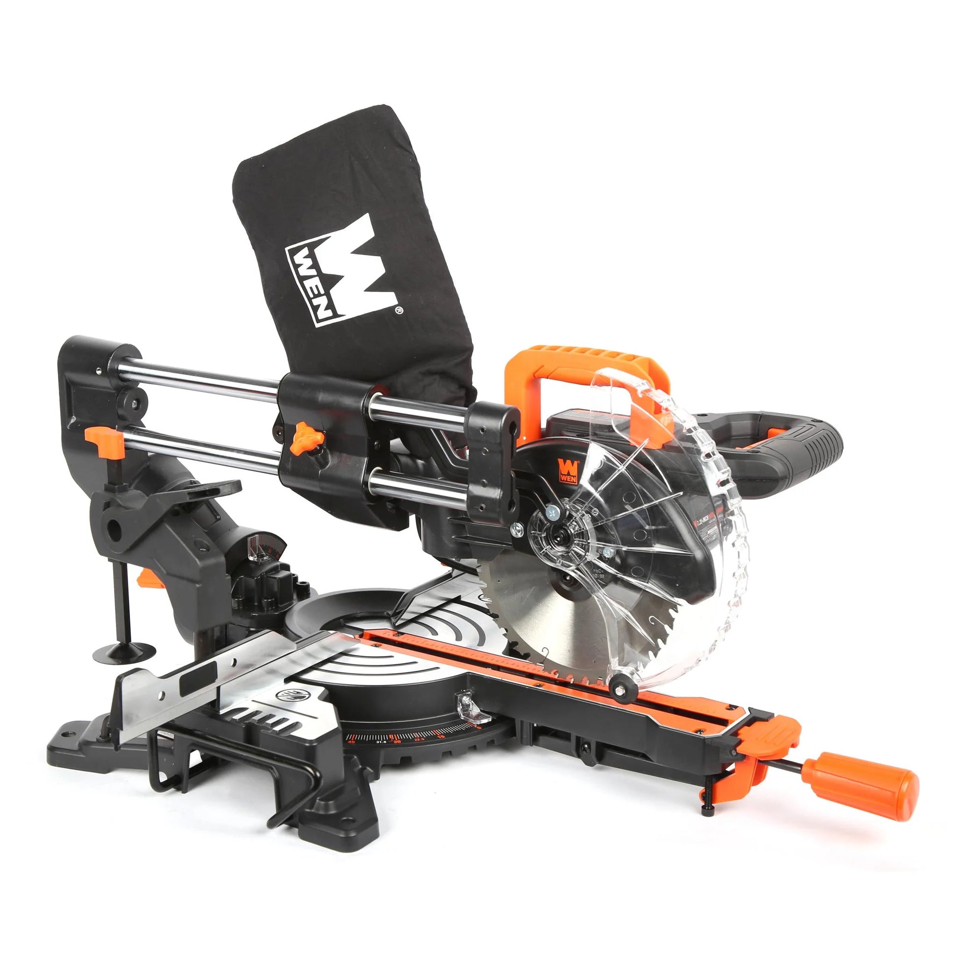 WEN 9.5-Amp 7.25-Inch Single Bevel Compact Sliding Compound Miter Saw with LED Cutline Guide