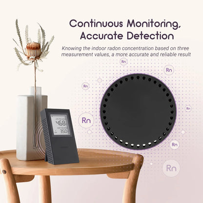 Inkird Home Radon Detector, Portable Radon Meter, Short-Term and Long-Term Accurate Monitoring 2-Year Battery,White