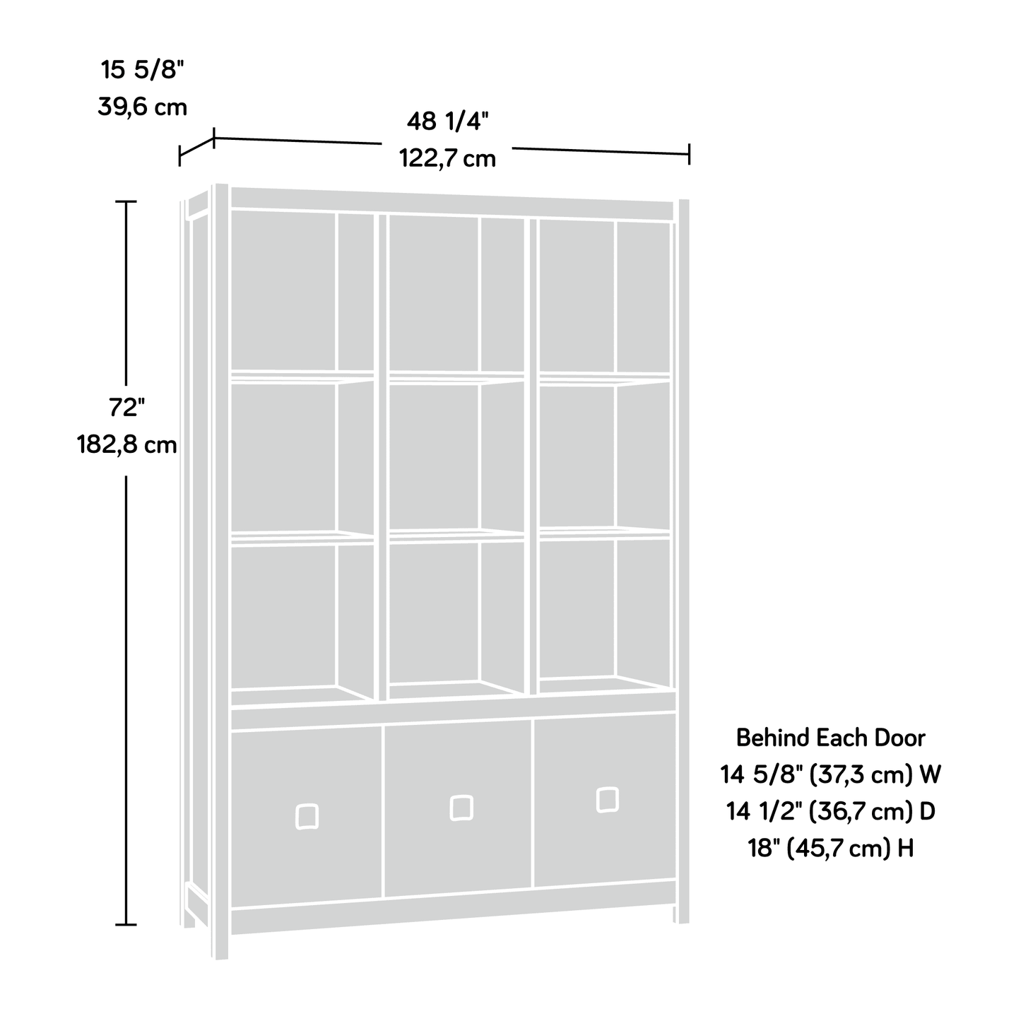 Sauder Cannery Bridge Bookcase Storage Wall Unit, Sindoori Mango Finish