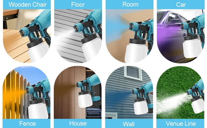 iToolMax 800W, 21V, Blue Cordless HVLP Paint Sprayer, 1000ml Volume Capacity, 3 Spray Patterns, 5 Pieces