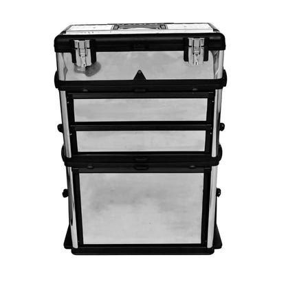 vidaXL 22.2" Stainless Steel Rolling Tool Boxes and Organizers with 2 Wheels Multicolor