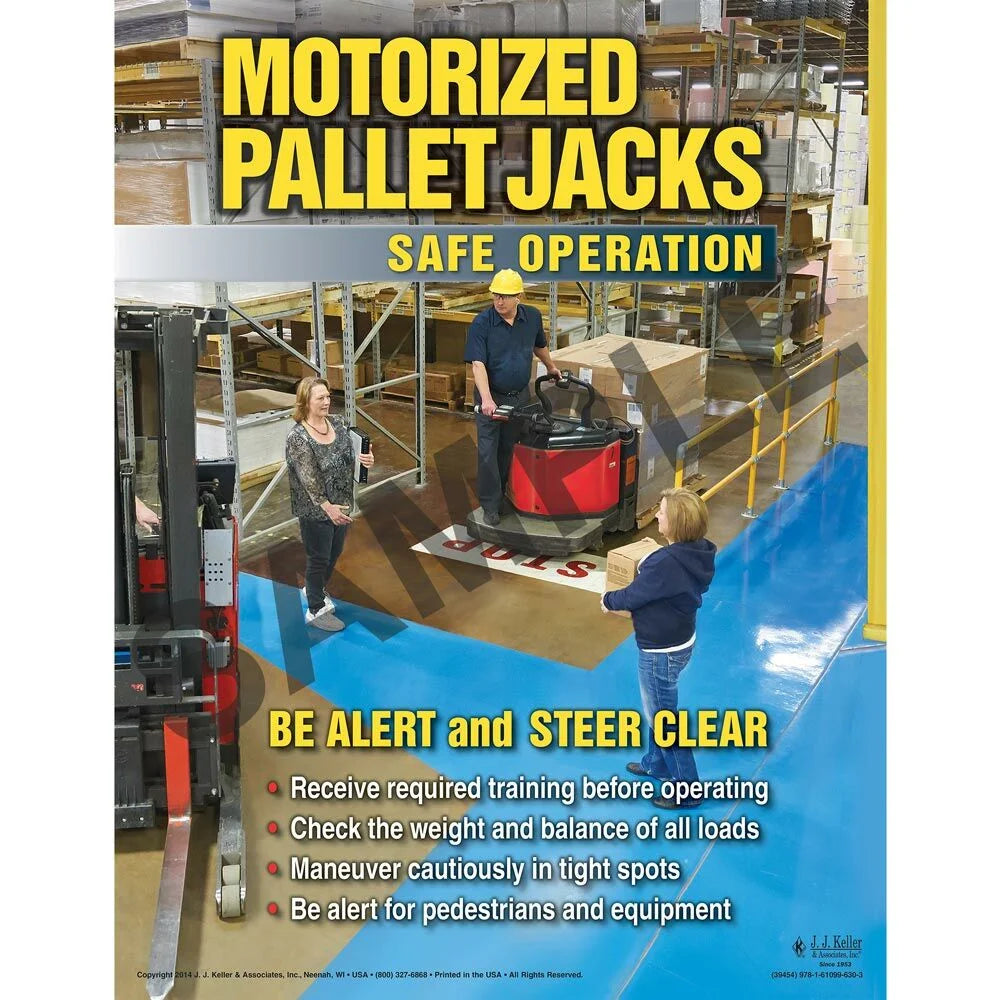 Motorized Pallet Jacks: Safe Operation English DVD Training Video - J. J. Keller & Associates - Training regarding The Safe Operation & Dangers of Walkies & walkie-Rider Motorized Pallet Jack Trucks