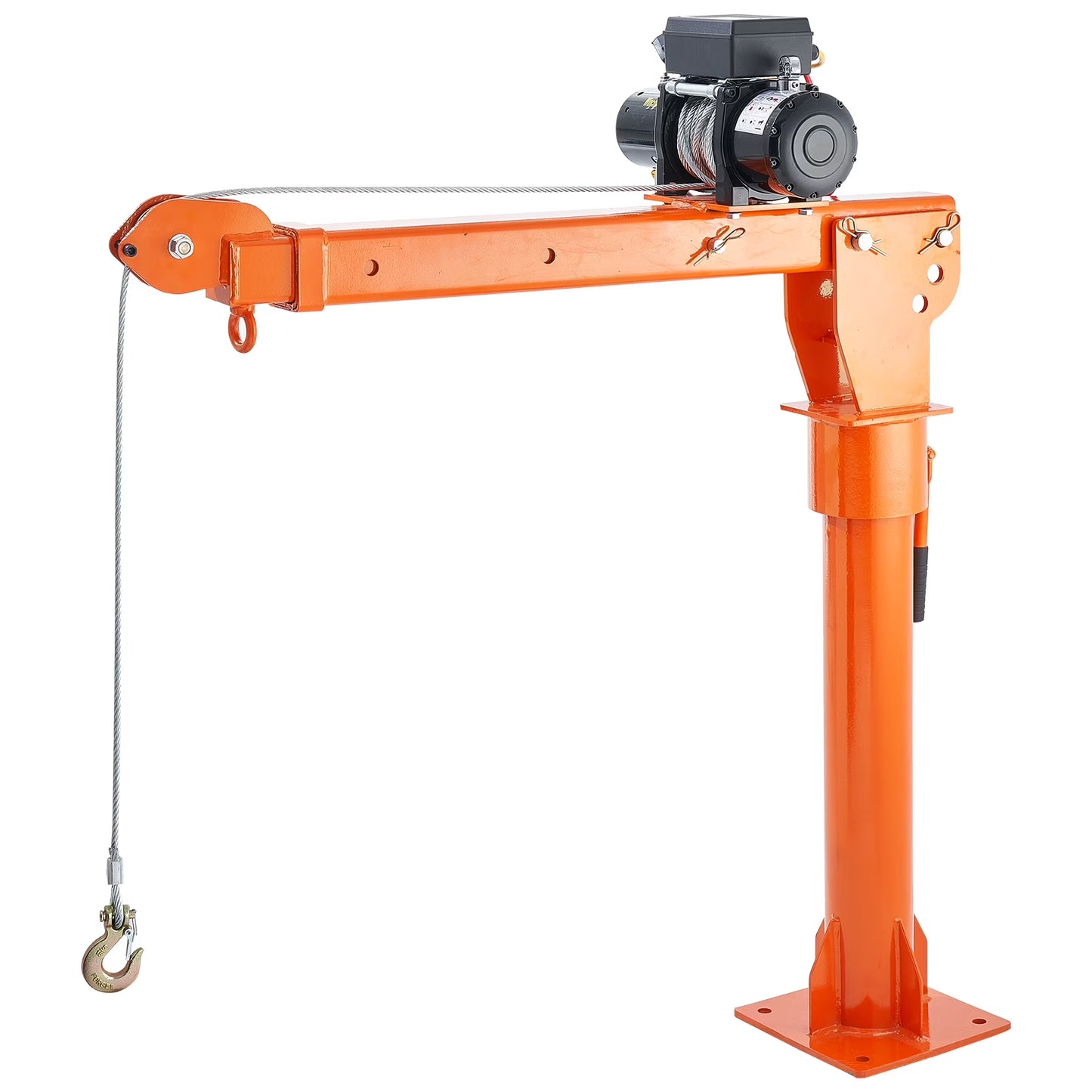 KFFKFF Power-Operated Truck Crane, 2200 lbs, Collapsible Truck-Bed Mounted Crane with 6000 lbs Electric Winch, Steel-Made Truck Jib Crane Hoist with 360° Rotation