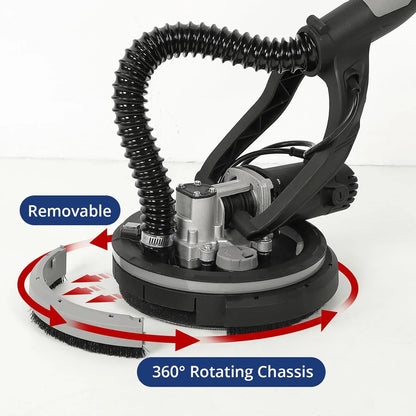 Drywall Sander, 750W Electric Drywall Sander with Vacuum Dust Collection 7 Variable Speed 900-1800 RPM with LED Light, 14 Pcs Sanding Discs, Extendable & Foldable Handle