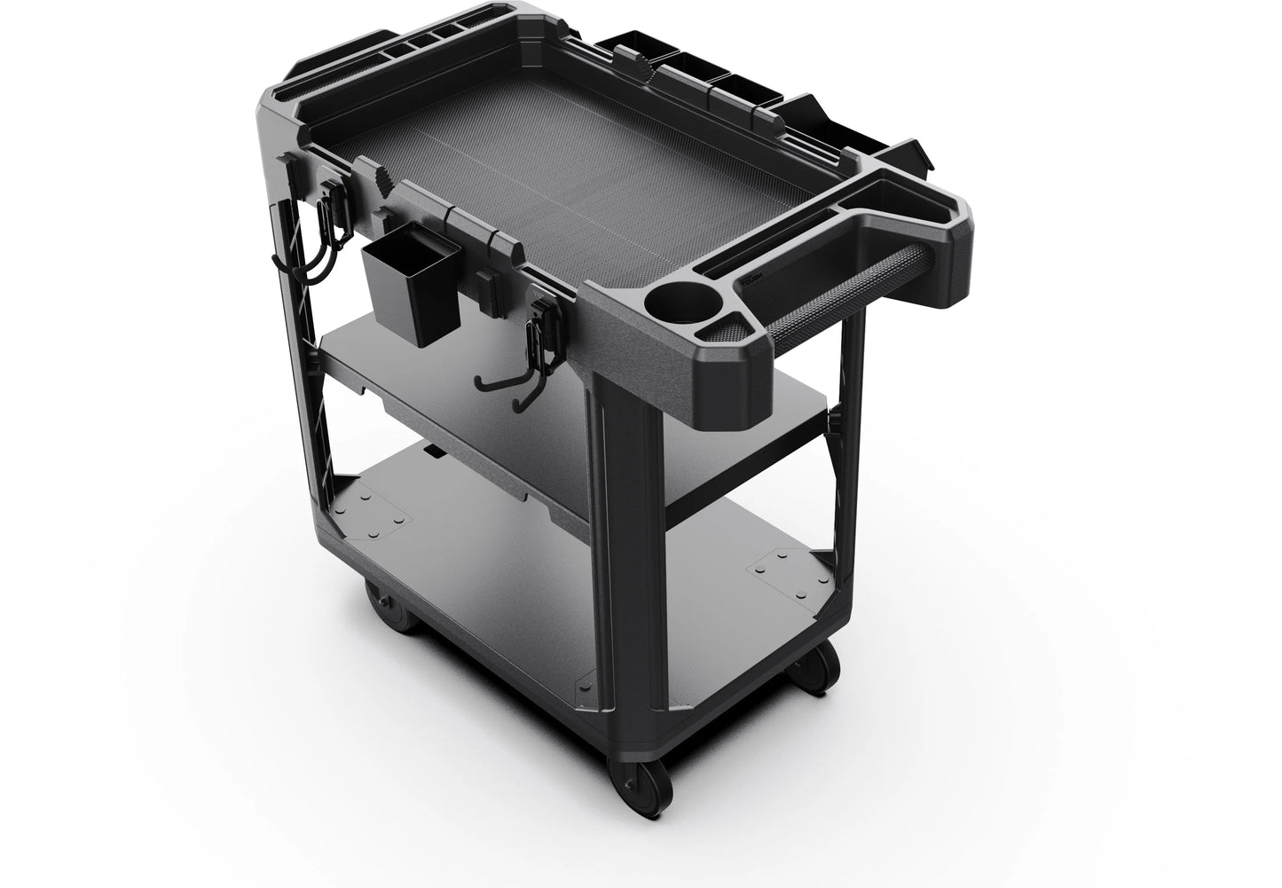 Hyper Tough Hyper Stack 3-Shelf Multi-Use 36" Commercial Utility Cart, 500 lb Capacity, Black