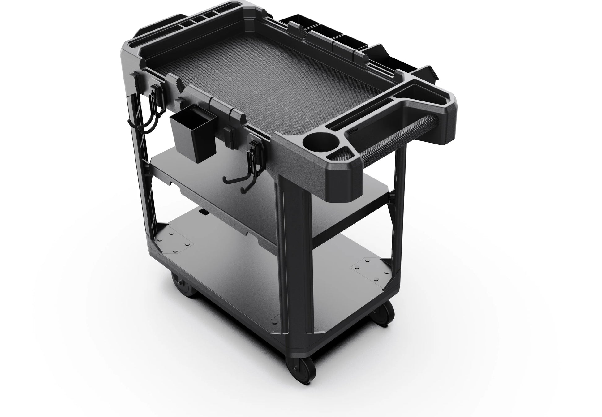 Hyper Tough Hyper Stack 3-Shelf Multi-Use 36" Commercial Utility Cart, 500 lb Capacity, Black