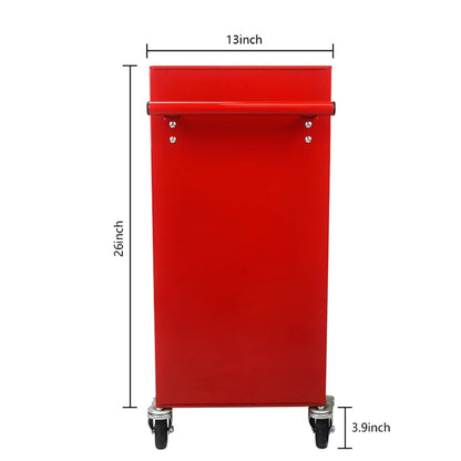 Rolling Tool Storage Cabinet With 4 Drawers, 4 Wheels, 2 Parking Brakes Tool Chest Cart, 5-Tier Rolling Tool Set for Handyman, Workshop, Home (Red)