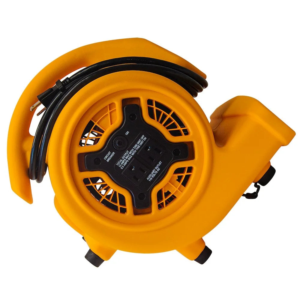 XPOWER P-130A 1/5 HP Multi-Purpose Mini Mighty Air Mover, Utility Fan, Dryer, Blower with Built-in Power Outlets
